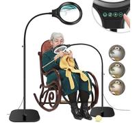 NZQXJXZ 10X 30X Lupa con Luz y Soporte, 2 en 1 Lámpara de Aumento de Cuello de Cisne Flexible con 36 LED de Brillo Ajustable, 3 Modos de Color, Lupa Iluminada para Costura, Manualidades, Pasatiempos