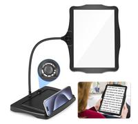 NZQXJXZ 10X Recargable Lupa con Luz y Soporte, Lámpara de Escritorio con Cuello de Cisne Flexible de 50 LED, Lupa de Página Grande para Leer, Coser, Manualidades, Pintar, Bricolaje, Trabajos de Cerca
