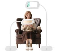 NZQXJXZ Lámpara de pie con Lupa con luz,Lámpara de Aumento de Cuello de Cisne Flexible para Trabajos de Cerca, Manualidades, Lectura，Lupa C