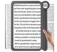 NZQXJXZ Lupa de Lectura 30X 5X, Grande y Ligera, Área de Visualización Completa de Página, Para Leer Impresiones Pequeñas y Baja Visión, Gris