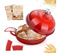NZQXJXZ Olla de Hierro Fundido, 26cm Cacerola Holandesa de Esmaltado con Tapa, Olla Holandesa para Cocina Casera Hornear con Banetones para Pan