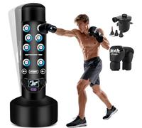 NZQXJXZ Saco de Boxeo Mejorado para Practicar de pie con Alfombra Musical interactiva, Saco de Boxeo para Adultos con Pantalla para puntuación, Kickboxing para Principiantes, Entrenamiento de MMA