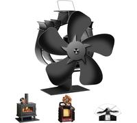 NZQXJXZ Ventilador para Estufa de Leña Mejorado, Rotación de 60° de Izquierda a Derecha para un Calentamiento Rápido,Apto para Estufas de Leña, Chimeneas y Calentador Portátil de Gas(Soporte Incluido)