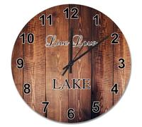 NZVCQVPU 10 Inch Wall Clock Ancient Weathered Barn Wood Grain Large Wall Clocks Live Love Lake Retired Decor She Shed Living Room Decor Gift for Man Woman Friend Anniversary