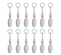 NZVCQVPU 12 x llavero de bolos, alfiler de bolos, soporte de llave para bolsa, mochila, anillo de llave, encanto, colgante de bolos, anillo de llave para adultos, niños