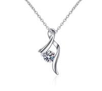 NZVCQVPU 14K Necklace Pendants for Women, Charm Choker Dainty Necklaces Elegant Knot with Round Lab Diamond Chain Necklace for Women White