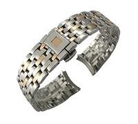NZVCQVPU 16mm 19mm 20mm 316L Curved End Stainless Steel Watchband For Omega DE VILLE PRESTIGE Orbis Edition Watch Strap Folding Clasp