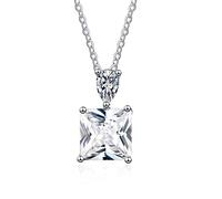 NZVCQVPU 18K Necklaces for Women, Charm Choker Dainty Necklaces Waterdrop and Square Lab Diamond Chain Necklace for Women White