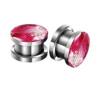 NZVCQVPU 2 Pcs Ear Gauges Stainless Steel 00g,10mm Ear Tunnels and Plugs Round with Cubic Zirconia Plugs and Tunnels for Ears