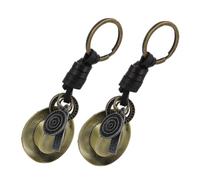 NZVCQVPU 2 piezas de cuero vintage sombrero de vaquero occidental llavero tejido a mano estilo retro titular encanto para llaves bolsos accesorios y elegante regalo de fiesta occidental