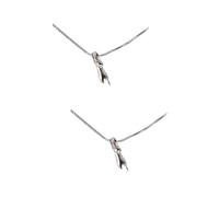 NZVCQVPU 2 piezas Elegante cadena de plata gato para mujeres Material de gatito mamá hija