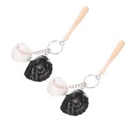 NZVCQVPU 2 Piezas Llaveros de Béisbol y Softbol con Diseño de Mini Bate y Pelota Llaveros Deportivos Decorativos para Niños Accesorios Elegantes para Bolsa y Mochila Idea Única