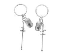 NZVCQVPU 2 uds llaveros de esgrima llavero para fanáticos de esgrima recuerdo juego deportivo colgante de joyería