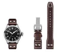 NZVCQVPU 20 21 22mm Genuine Rivets Watchband Fit IWC Big Pilot Spitfire TOP GUN Brown Black Blue Cowhide Watch Strap