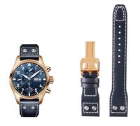 NZVCQVPU 20 21 22mm Genuine Rivets Watchband Fit IWC Big Pilot Spitfire TOP GUN Brown Black Blue Cowhide Watch Strap