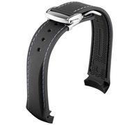 NZVCQVPU 20mm 22mm Curved End Rubber Watch Band for Omega Watch Straps with Folding Buckle Luxury Bracelets Silicone Watchbands