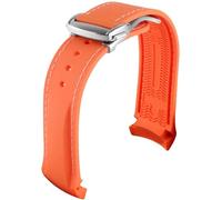 NZVCQVPU 20mm 22mm Curved End Rubber Watch Band for Omega Watch Straps with Folding Buckle Luxury Bracelets Silicone Watchbands