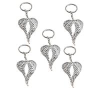 NZVCQVPU 5 uds llaveros de Ángel llaveros creativos DIY con alas para adornos de bolso juego de cumpleaños para recuerdos de boda decoración de Navidad de ducha