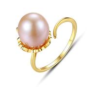 NZVCQVPU -Anillo plástico de S -Ring, con un anillo de junta de perlas de agua dulce de 10-11 mm (de talla púrpura)