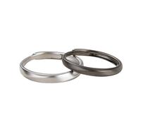 NZVCQVPU Anillos de parejas anillos de promesa personalizados para parejas, anillo de eternidad ajustable para pareja esterlina, juegos de anillos de boda negros mate redondos