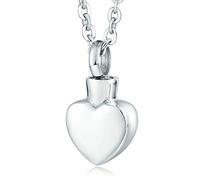 NZVCQVPU Ashes Necklace Dad, Stainless Steel High Polished Heart Pet Urn Memorial