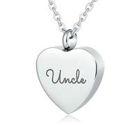 NZVCQVPU Ashes Necklace Grandma, Stainless Steel Heart Shape with Uncle Dog Ashes Memorial