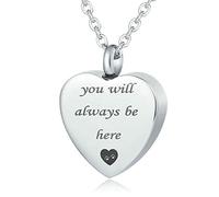 NZVCQVPU Ashes Necklace Sister, Stainless Steel Heart Shape with You Will Always be here Pet Ashes Memorial