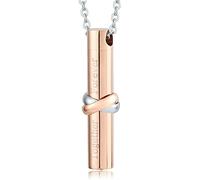NZVCQVPU Ashes Necklace Steel, Keepsake Urns Necklace Crossed Collar Cylinder Cremation Necklaces with Ashes