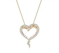 NZVCQVPU Brillante forma de amor ingeniosa cristal elegante clásico colgante temperamento collar collares para mujeres
