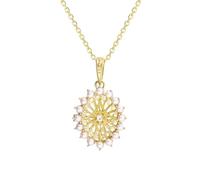NZVCQVPU Cadena de collar de 18k para mujeres, óvalo hueco con perlas colgantes para mujeres