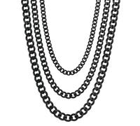 NZVCQVPU Cadena de collar de acero inoxidable para mujeres, collares para hombres Collar de cadena de acera de moda de 18-28 pulgadas