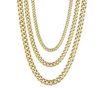 NZVCQVPU Cadena de collar de acero inoxidable para mujeres, collares para hombres Collar de cadena de acera de moda de 18-28 pulgadas
