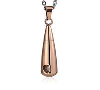 NZVCQVPU Campo de recuerdo de cenizas personalizar, collar de urna para mujeres cenizas de acero inoxidable corazón hueco de corazón lágrima colgante