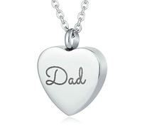 NZVCQVPU Cat Ashes Urn, Stainless Steel Heart Shape with Dad Memorial Jewelry for Ashes Necklace