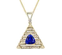 NZVCQVPU Collar 18K 1.32ct Triangle Shape Tanzanite con collares de mujeres de diamantes de 0.21ct para bodas