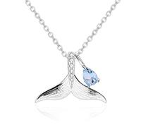 NZVCQVPU Collar 925 cola de sirena océana de collar para mujeres de plata esterlina con collar de cristal natural joyería elegante