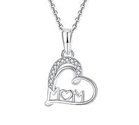 NZVCQVPU Collar, 925 Elegante Zirconia Double Mom regalo para el aniversario de la cadena Rolo