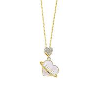 NZVCQVPU Collar Amor 925 Cadena de clavícula Luz de lujo Mujer colgante Collar de encanto