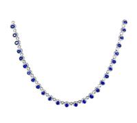 NZVCQVPU Collar blanco de 18 k para mujeres, óvalo con 15.2ct creados colgantes de zafiro para mujeres azul