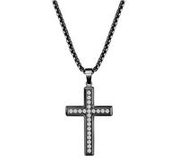 NZVCQVPU Collar colgante para hombres, collar para mujeres colgante de acero inoxidable simple con circonía cúbica de 24 pulgadas