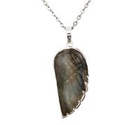 NZVCQVPU Collar de ala de piedra natural para mujeres, collares de ala - colgante de collar de alas reiki, collares para mujeres de cumpleaños San Valentín S