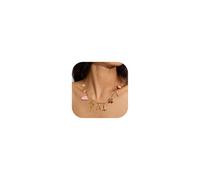 NZVCQVPU Collar de amuletos de productos para mujeres para mujeres, collar de encanto inicial de la playa de verano