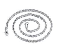 NZVCQVPU Collar de cadena de acero inoxidable para hombres, collar para mujeres Joyas de moda Cabilar de cuerda 5 mm 24 pulgadas