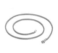 NZVCQVPU Collar de cadena de caja para mujeres de 18-28 pulgadas, collar de collar de acero inoxidable para hombres 1,5-3 mm Collar de cadena de roca
