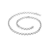 NZVCQVPU Collar de cadena de rolo de acero inoxidable de 20 pulgadas, collar de collar para hombres de 2-12 mm de cadena de roca