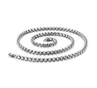 NZVCQVPU Collar de cadena de rolo hombres de 18-28 pulgadas, collar punk para hombres acero inoxidable 2-7 mm de cadena de collar de hip hop