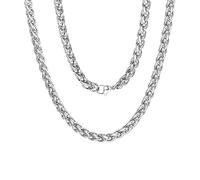 NZVCQVPU Collar de cadena para mujeres acero inoxidable, collar de rapero para hombres collar de cadena de cuerda de 3-8 mm de 18-28 pulgadas