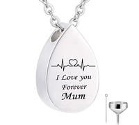 NZVCQVPU Collar de cenizas, collares de cadena de hombres con lágrimas colgantes de electrocardiograma de electrocardiograma regalo para mujeres y hombres