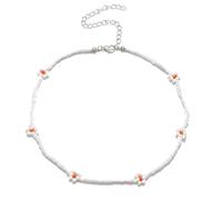 NZVCQVPU Collar de margarita para mujeres y niñas, verano boho coreea encantadora daisy flores colorido declaración de encanto de cuello de collar de cuello corto vacaciones, collar de margarita para