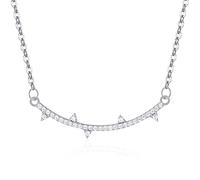 NZVCQVPU Collar de mejor amiga, para mujer, forma redonda, circonita cúbica, diseño triangular, sonrisa, aniversario, 450 mm